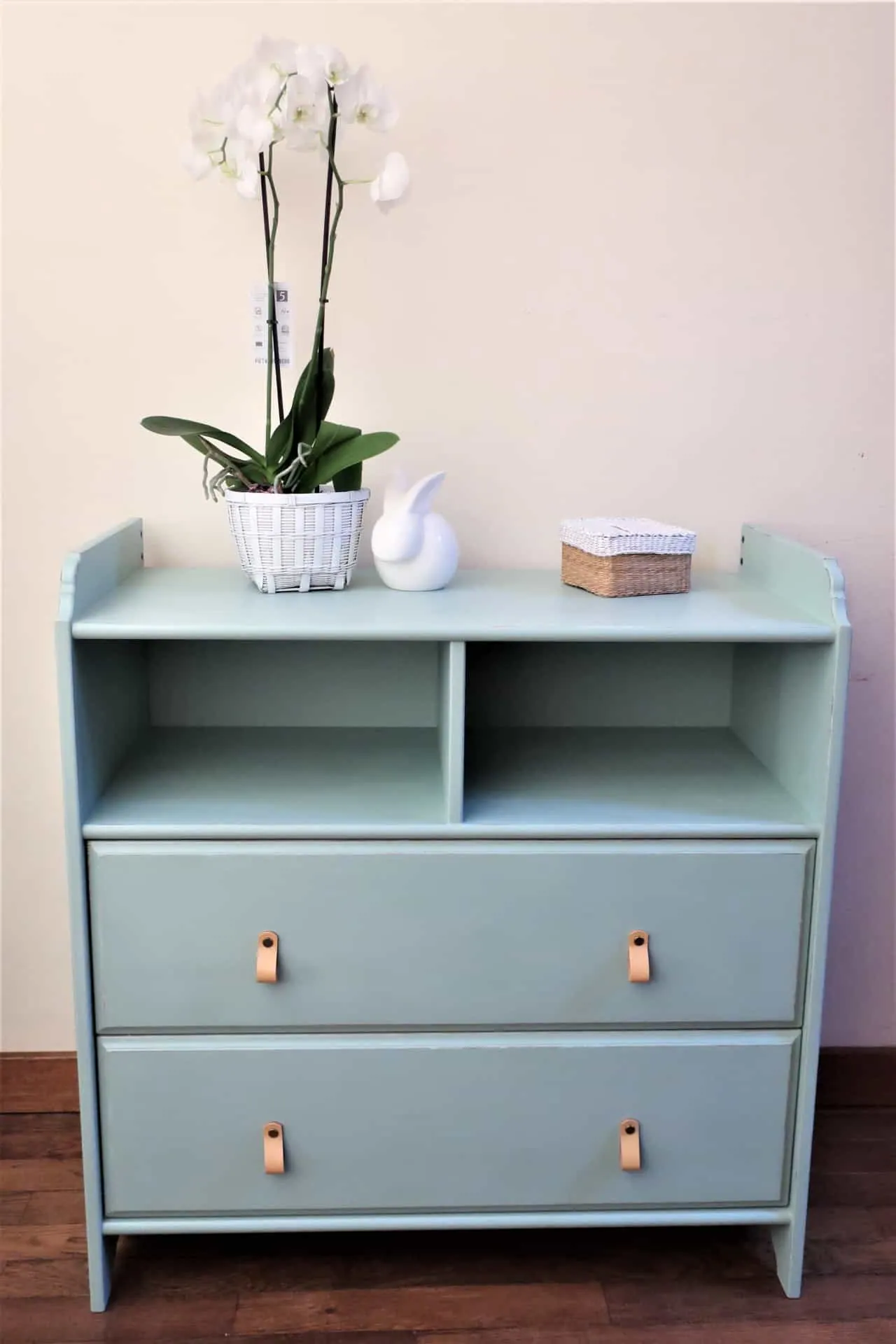 IKEA Changing Table Makeover Painted Green Oh My Sander